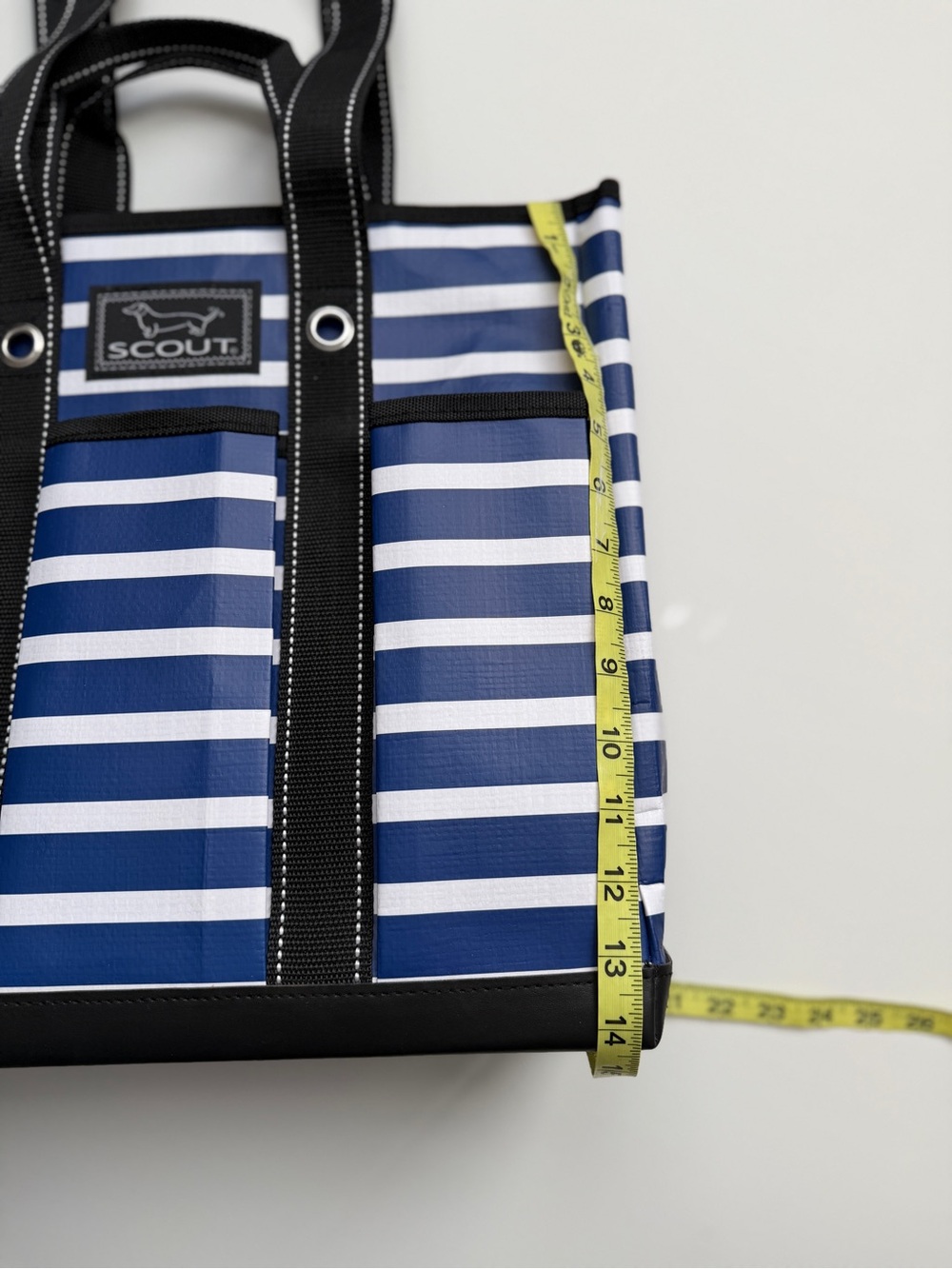 Scout Rocket Pocket Tote- Navy & White Nantucket Navy Stripes- Medium Bag - Picture 2 of 7